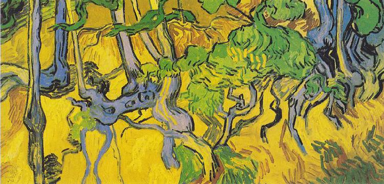 Vincent Van Gogh Tree roots and tree trunks oil painting image